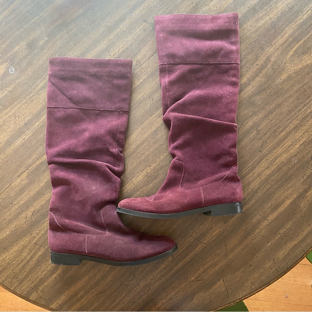 Steve Madden slouchy suede knee high Boots in Rich Burgundy size 6.5